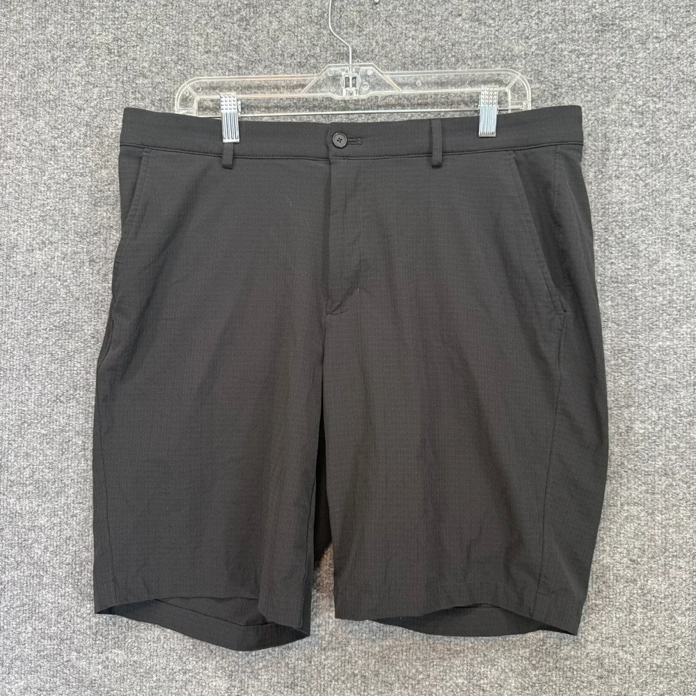 Greg Norman Golf Shorts Men 36 Black Stretch Performance Flat Front Bottoms‎